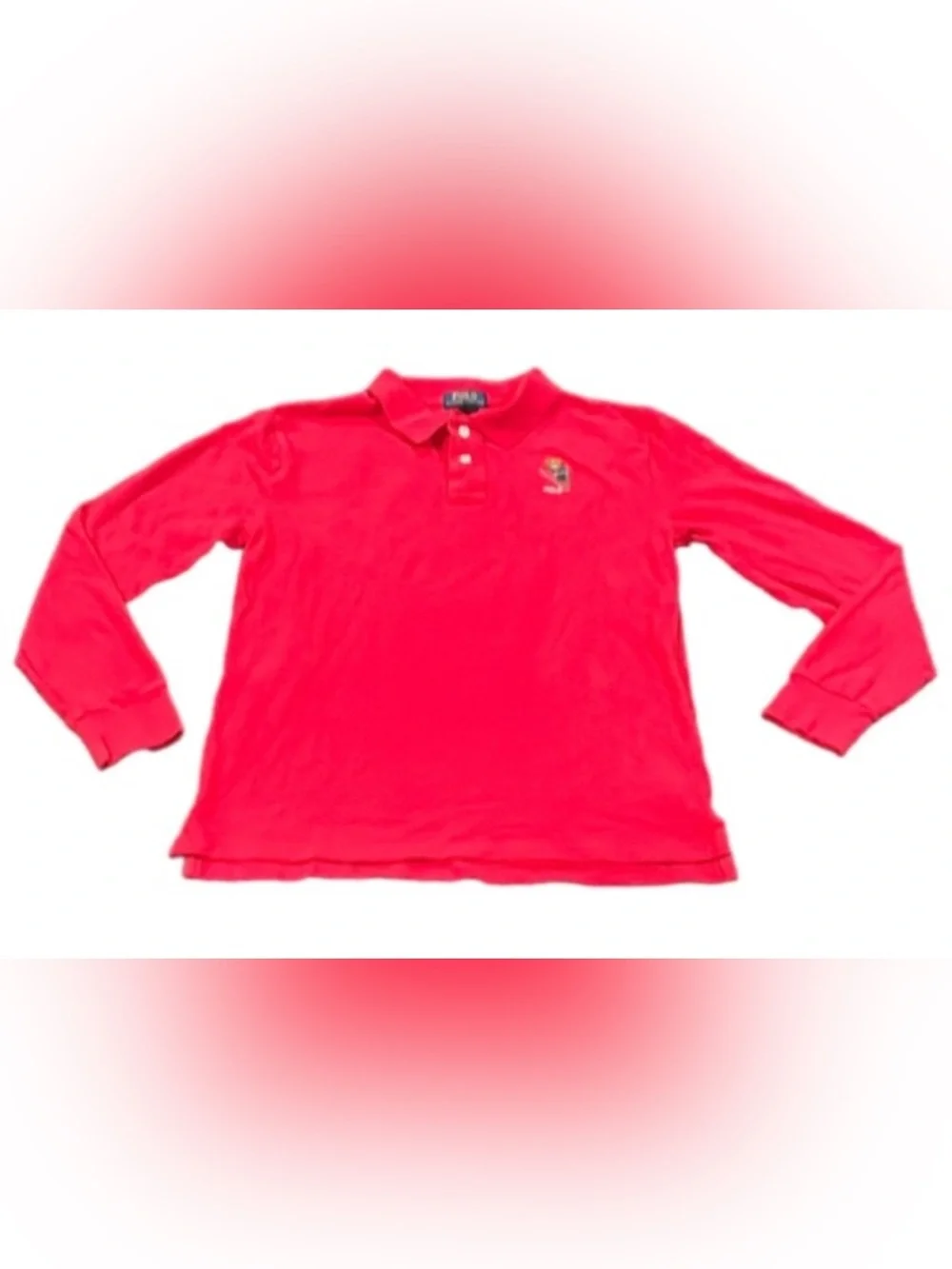 Authentic Polo by Ralph Lauren bear long sleeve designer polo shirt sz Boys XL